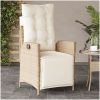 Justerbara trädgårdsstolar 2 st med fotstöd beige konstrotting vidaXL – miniatyr 3