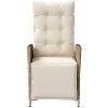Justerbara trädgårdsstolar 2 st med fotstöd beige konstrotting vidaXL – miniatyr 5