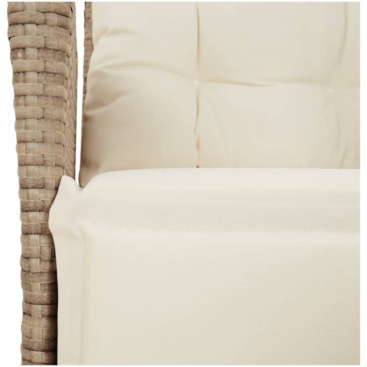 Justerbara trädgårdsstolar 2 st med fotstöd beige konstrotting vidaXL – bild 10
