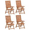 Justerbara trädgårdsstolar 4 st 56x72x107 cm massivt akaciaträ vidaXL – miniatyr 2