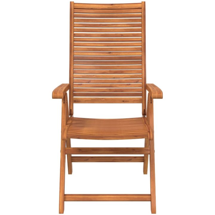 Justerbara trädgårdsstolar 4 st 56x72x107 cm massivt akaciaträ vidaXL – bild 4