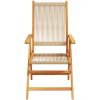 Justerbara trädgårdsstolar 4 st beige massivt akaciaträ vidaXL – miniatyr 4