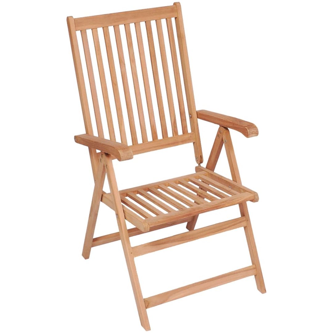 Justerbara trädgårdsstolar 4 st massiv teak vidaXL – bild 2