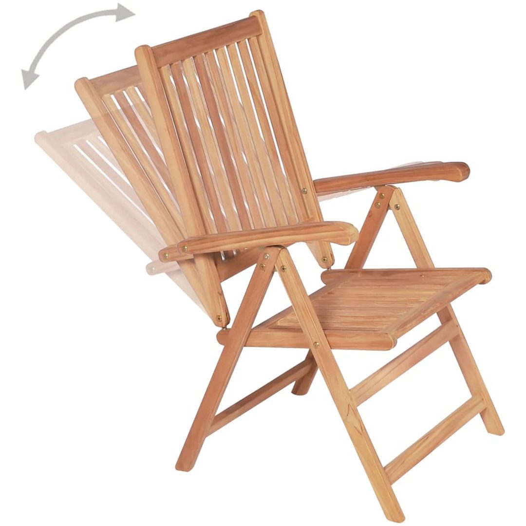 Justerbara trädgårdsstolar 4 st massiv teak vidaXL – bild 5