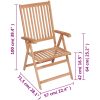 Justerbara trädgårdsstolar 4 st massiv teak vidaXL – miniatyr 8