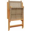 Justerbara trädgårdsstolar 6 st beige konstrotting/massivt trä vidaXL – miniatyr 7