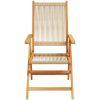 Justerbara trädgårdsstolar 6 st beige massivt akaciaträ vidaXL – miniatyr 4