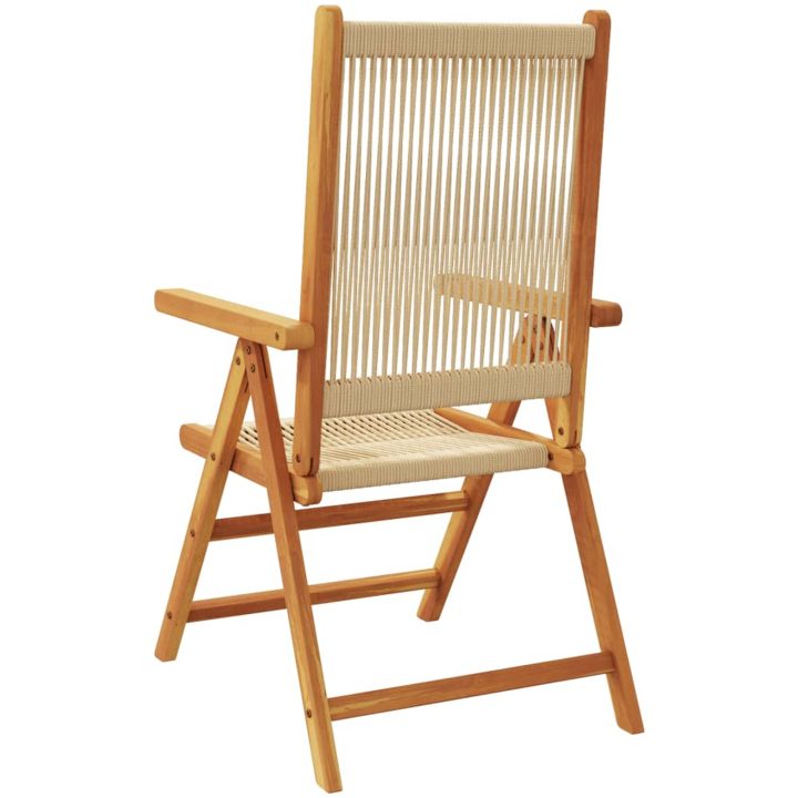 Justerbara trädgårdsstolar 6 st beige massivt akaciaträ vidaXL – bild 6