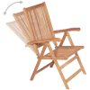 Justerbara trädgårdsstolar 6 st massiv teak vidaXL – miniatyr 5