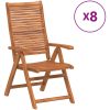 Justerbara trädgårdsstolar 8 st 56x72x107 cm massivt akaciaträ vidaXL – miniatyr 2