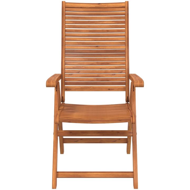 Justerbara trädgårdsstolar 8 st 56x72x107 cm massivt akaciaträ vidaXL – bild 4