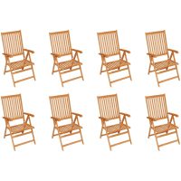 Justerbara trädgårdsstolar 8 st massiv teak vidaXL