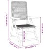 Justerbara trädgårdsstolar 8 st svart konstrotting/massivt trä vidaXL – miniatyr 10