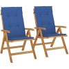 Justerbara trädgårdsstolar med dynor 2 st massiv teak vidaXL 120 x 50 x 3 cm – miniatyr 2