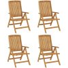 Justerbara trädgårdsstolar med dynor 4 st massiv teak vidaXL 120 x 50 x 3 cm – miniatyr 3