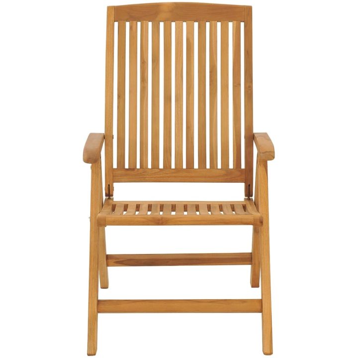 Justerbara trädgårdsstolar med dynor 4 st massiv teak vidaXL 120 x 50 x 3 cm – bild 5