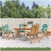 Justerbara trädgårdsstolar med dynor 4 st massiv teak vidaXL 120 x 50 x 3 cm – miniatyr 1