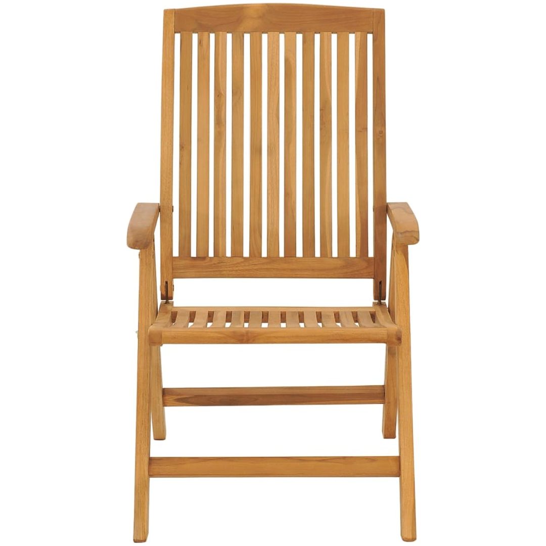 Justerbara trädgårdsstolar med dynor 6 st massiv teak vidaXL 120 x 50 x 3 cm – bild 5