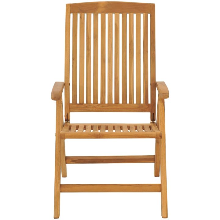 Justerbara trädgårdsstolar med dynor 6 st massiv teak vidaXL 120 x 50 x 3 cm – bild 5