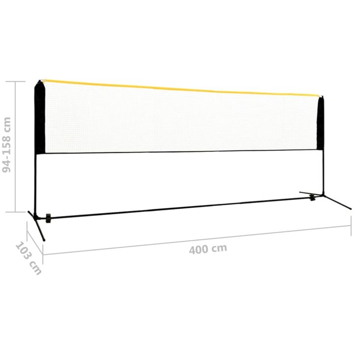 Justerbart badmintonnät 400x103x94-158 cm metall vidaXL 400 x 103 x 158 cm – bild 7