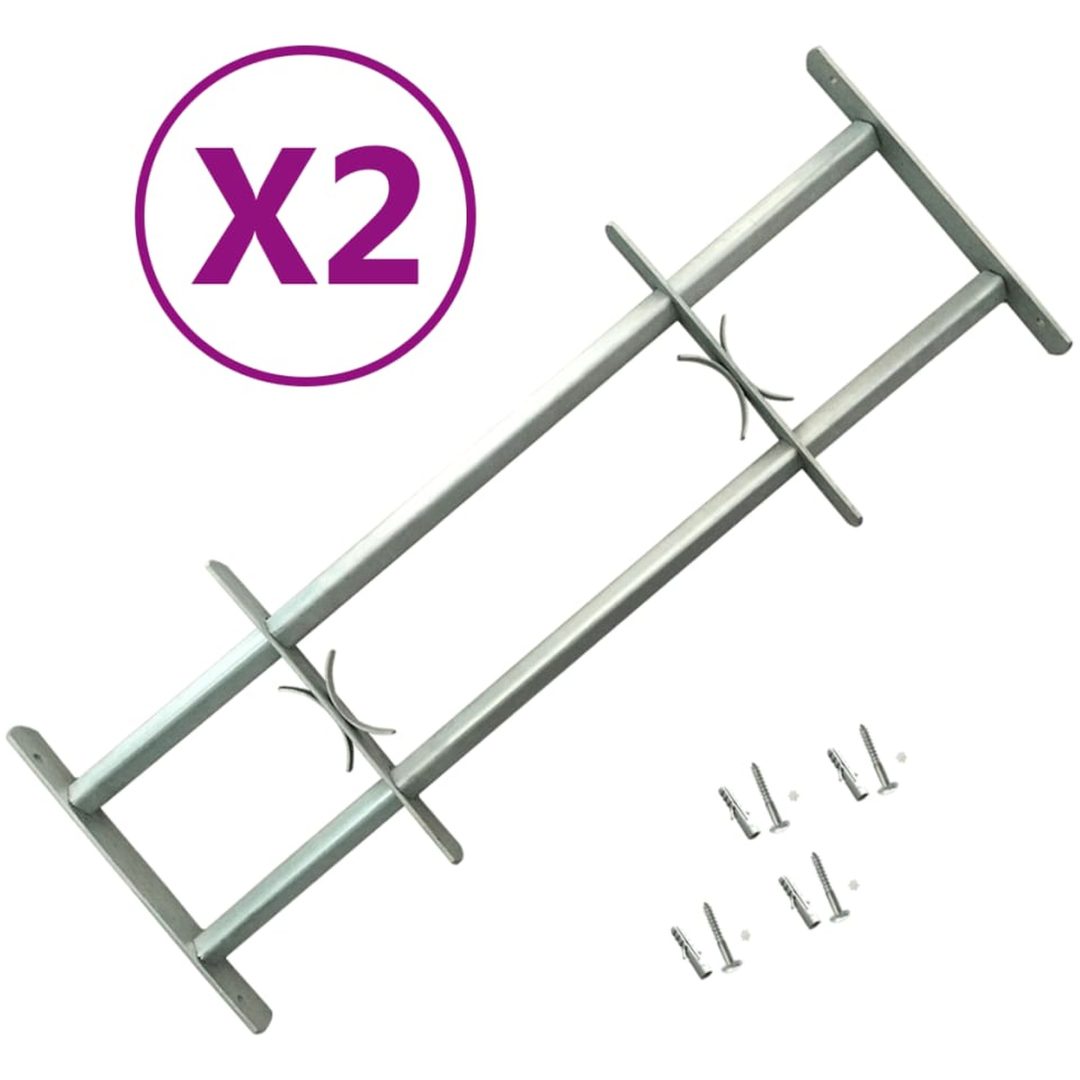 Justerbart fönstergaller 2 st vidaXL 700 - 1050 mm