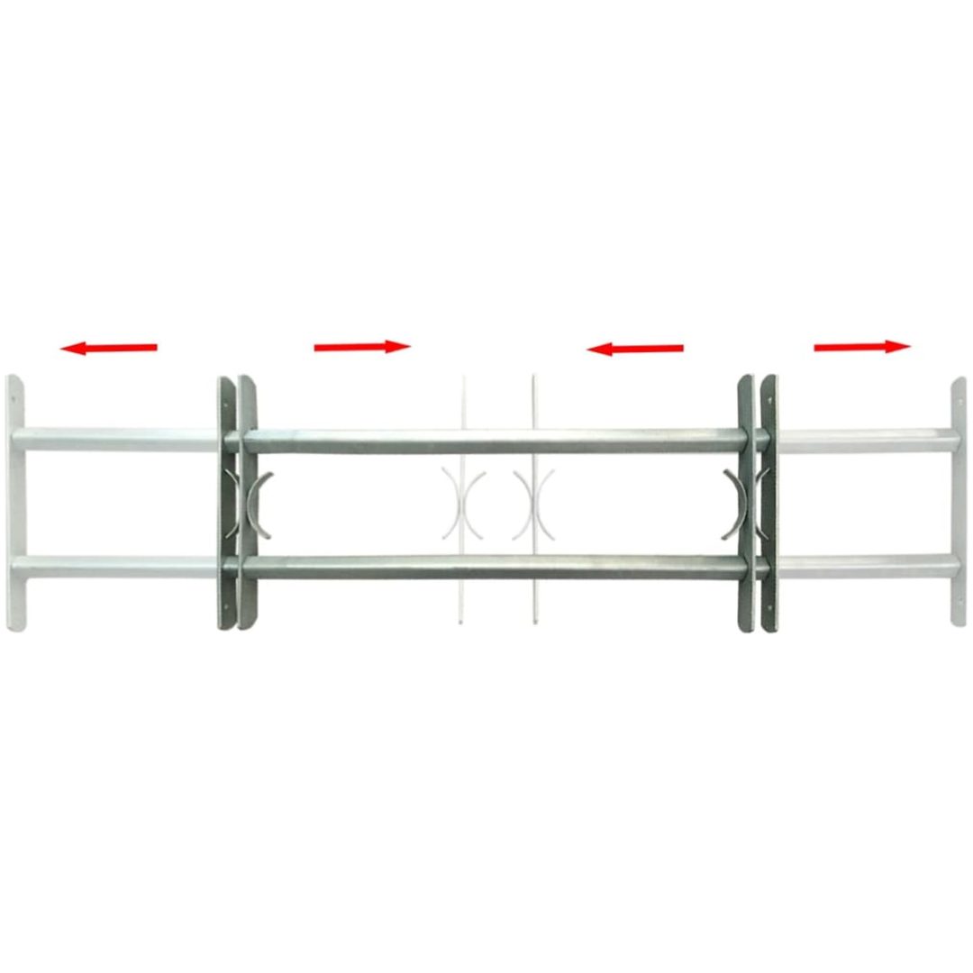 Justerbart fönstergaller med 2 stänger vidaXL 1000 - 1500 mm – bild 2