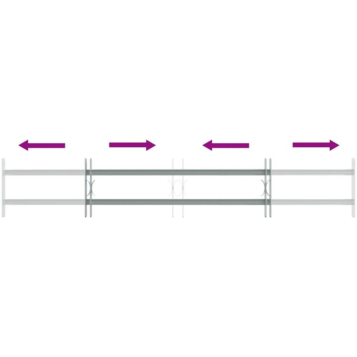 Justerbart fönstergaller med 2 stänger vidaXL 1000 - 1500 mm – bild 5