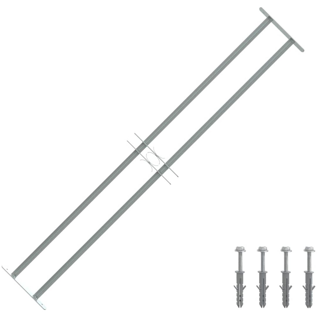 Justerbart fönstergaller med 2 stänger vidaXL 1000 - 1500 mm