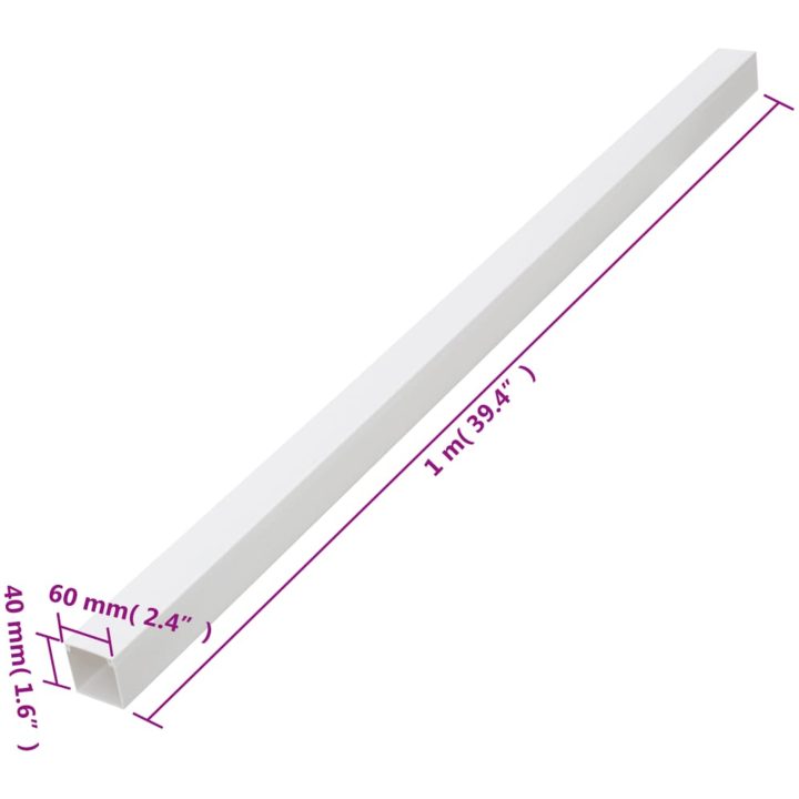 Kabelkanal 60x40 mm 30 m PVC vidaXL 60 x 40 mm 30 m – bild 9