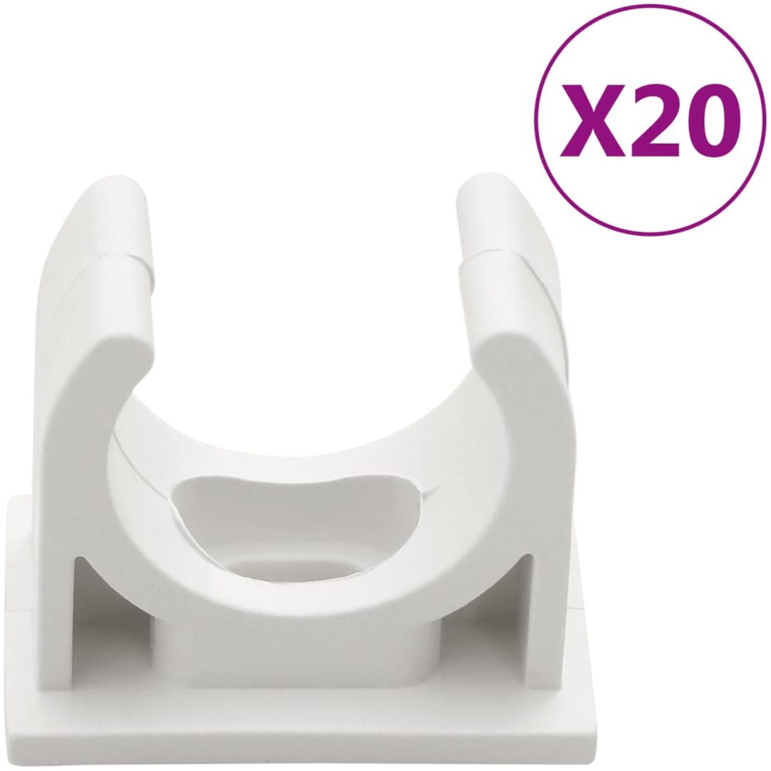 Kabelkanal med klämmor PVC vidaXL 20 mm 10 m – bild 4