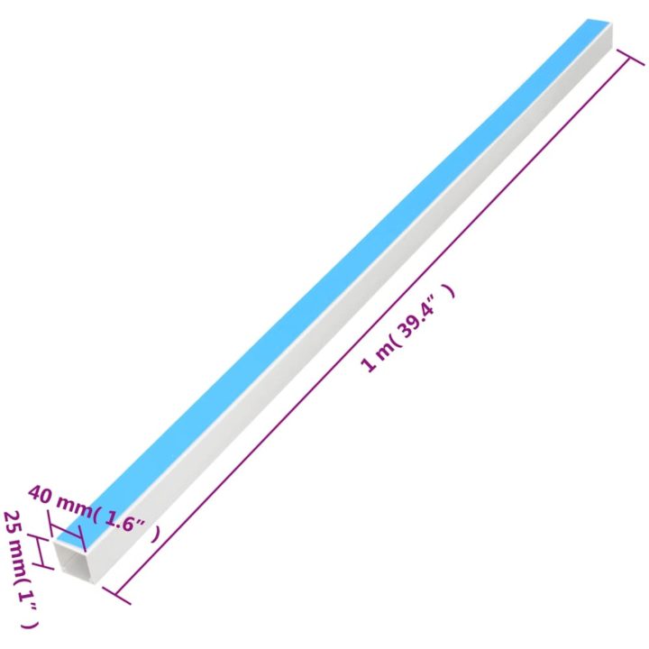 Kabelkanal självhäftande 40x25 mm 30 m PVC vidaXL 40 x 25 mm 30 m – bild 8