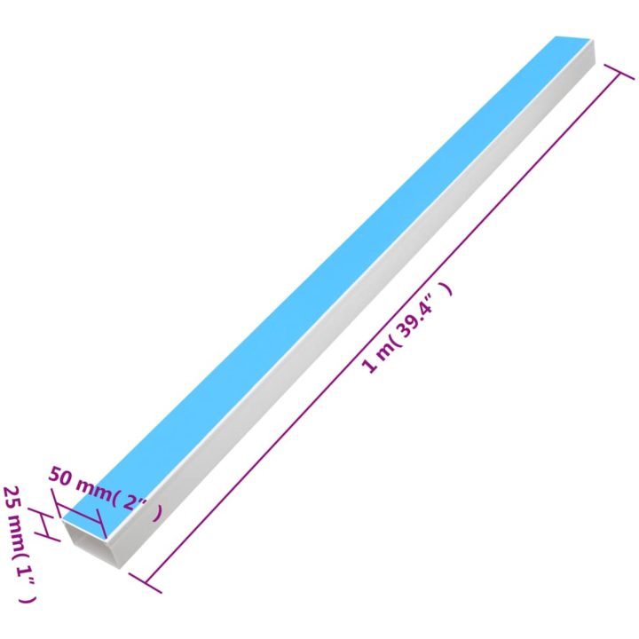 Kabelkanal självhäftande 50x25 mm 10 m PVC vidaXL 50 x 25 mm 10 m – bild 8