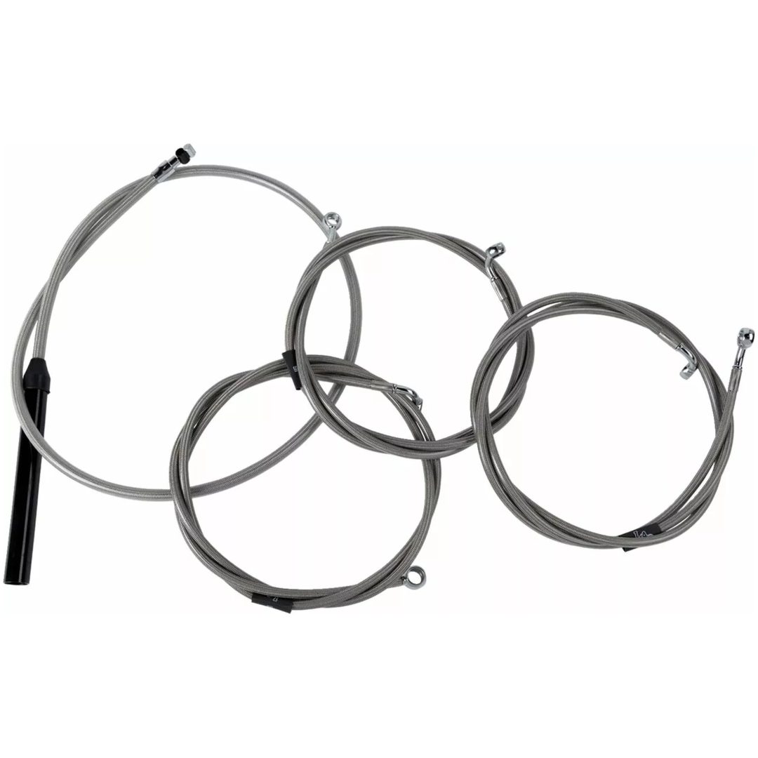 Kabelkit Komplett Rostfritt Flätat Klar/natur LA CHOPPERS