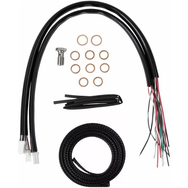 Kabelkit Komplett Svart Vinyl Flätad LA CHOPPERS – bild 2