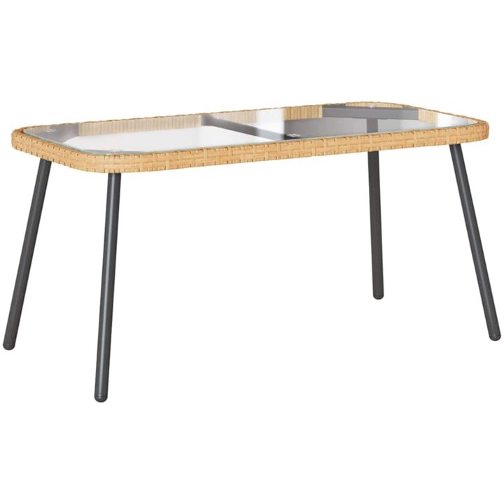 Kaffe Bord Naturligt Poly Rattan vidaXL 90 x 45 x 43 cm – bild 2