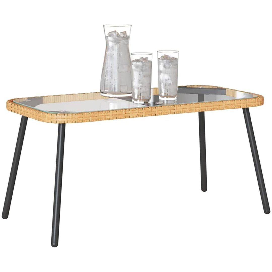 Kaffe Bord Naturligt Poly Rattan vidaXL 90 x 45 x 43 cm – bild 3