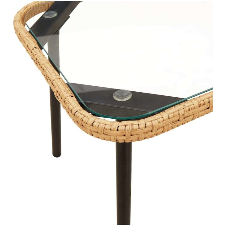 Kaffe Bord Naturligt Poly Rattan vidaXL 90 x 45 x 43 cm – bild 7
