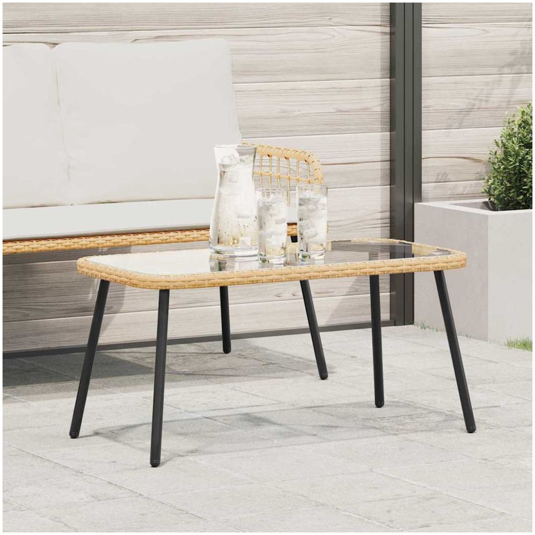 Kaffe Bord Naturligt Poly Rattan vidaXL 90 x 45 x 43 cm