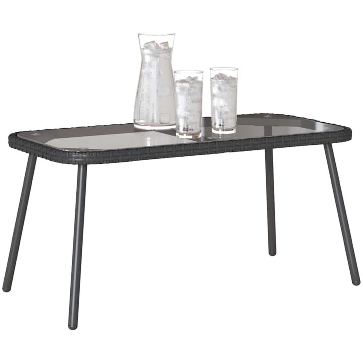 Kaffeebord Svart 90x45x42 cm Konstrotting vidaXL 90 x 45 x 43 cm – bild 3