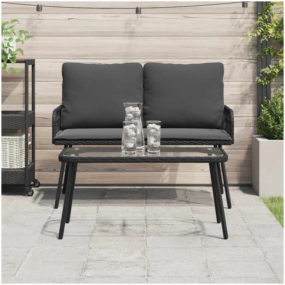 Kaffeebord Svart 90x45x42 cm Konstrotting vidaXL 90 x 45 x 43 cm – bild 4