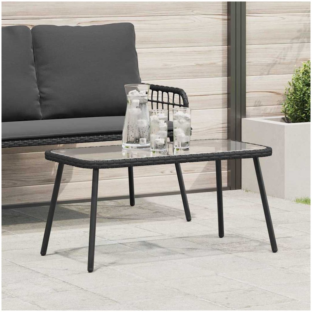 Kaffeebord Svart 90x45x42 cm Konstrotting vidaXL 90 x 45 x 43 cm