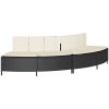 Kant till spabad svart konstrotting och massivt akaciaträ vidaXL 2x bench + 2x step – miniatyr 4