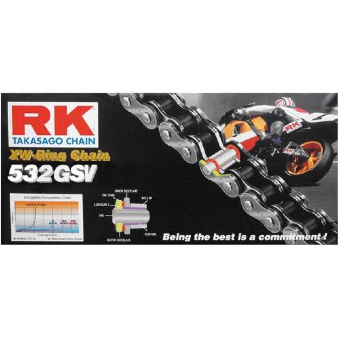 Kedja 532 GSV Stål RK 112 Länkar