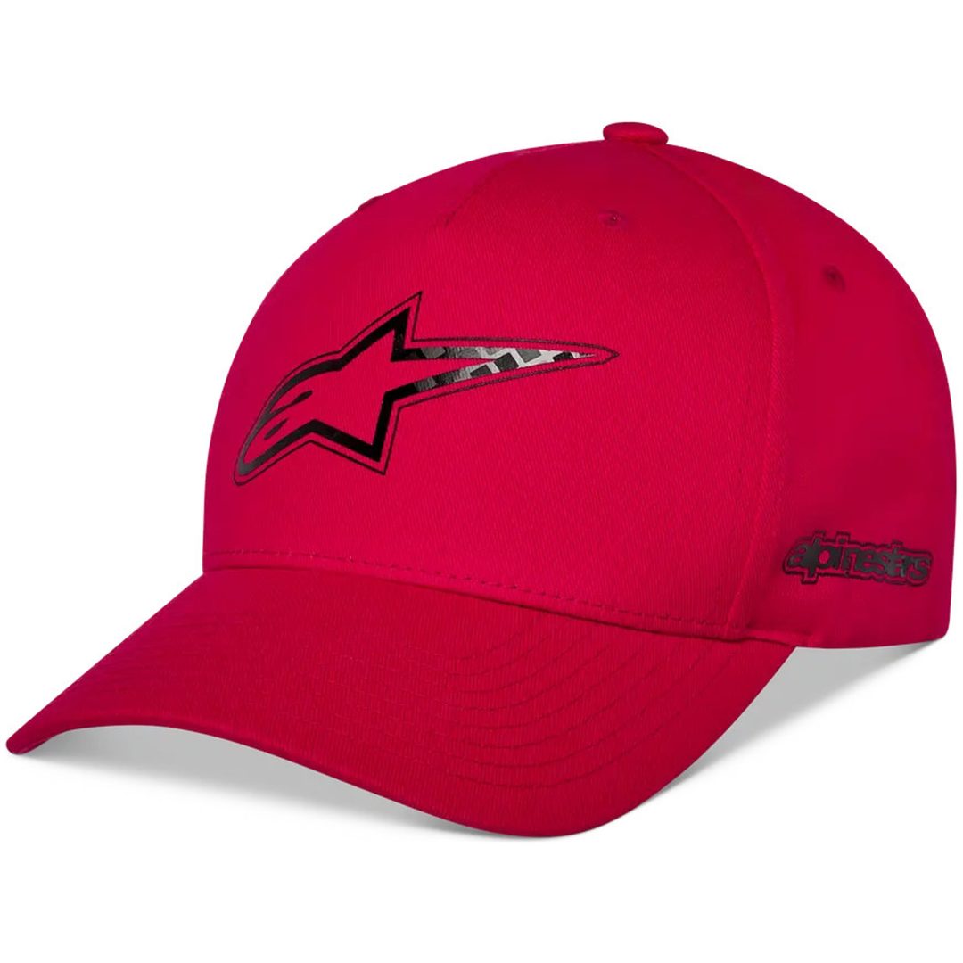 Keps Carbon Fiber Snapback Röd ALPINESTARS En storlek