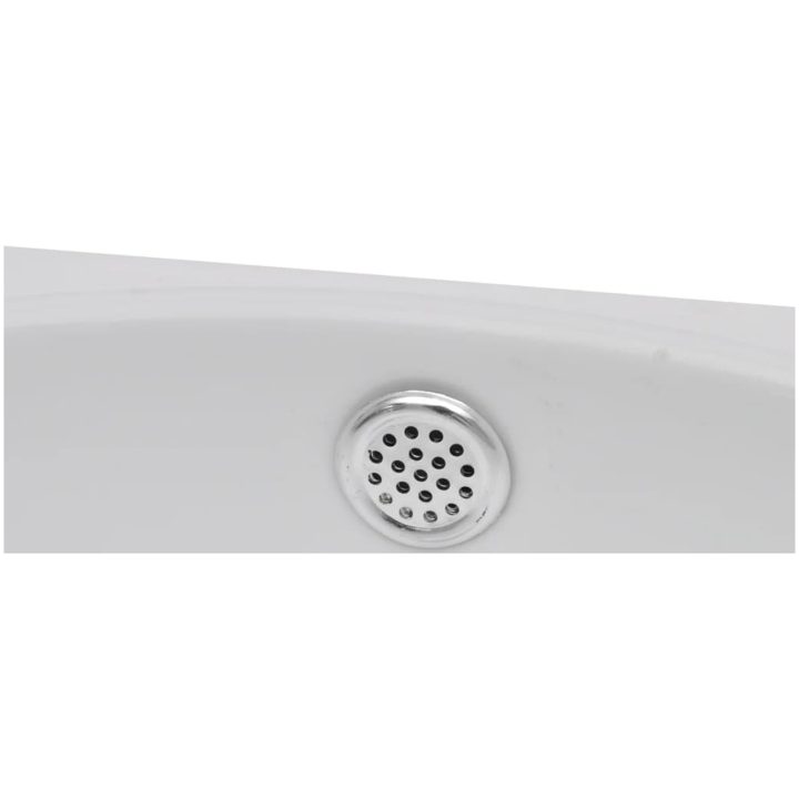 Keramiskt handfat ovalt vit vidaXL – bild 5