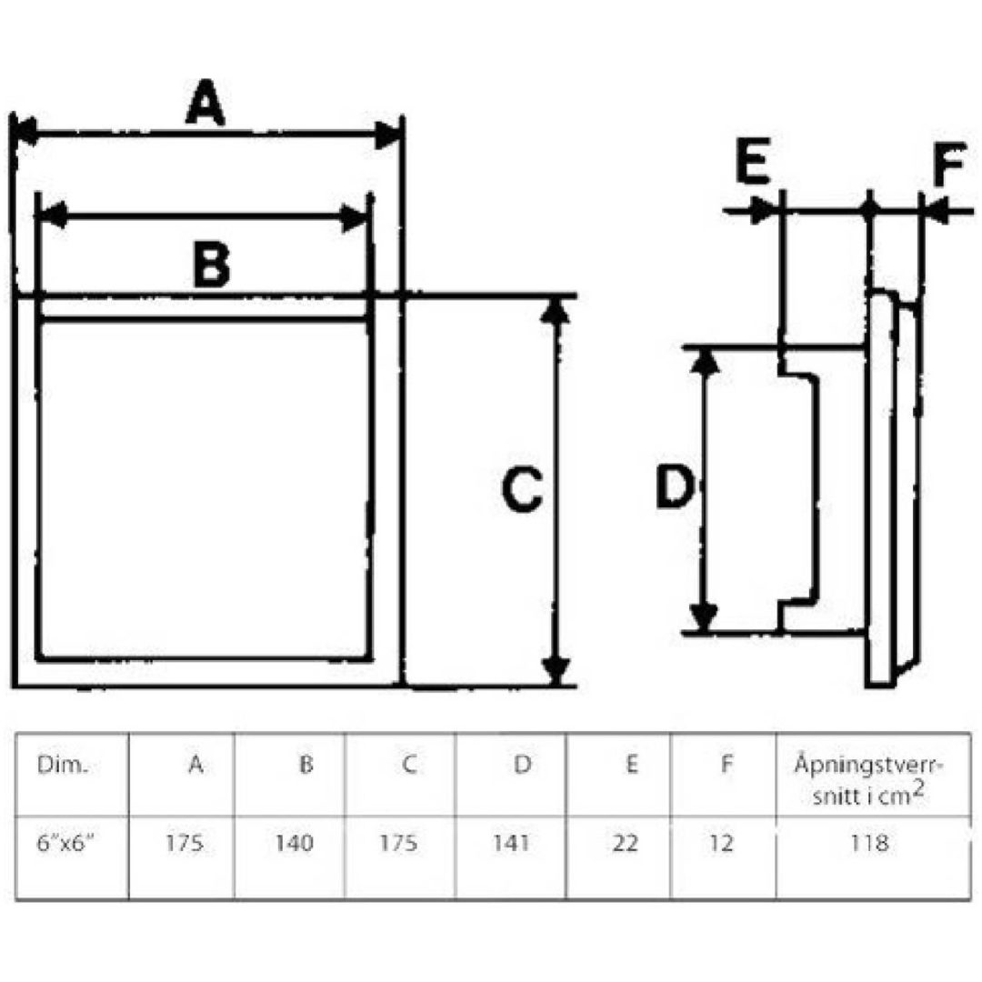 Klaffventil furu Flexit VENTIL KLAFF FURU 6X6 OBEH – bild 2