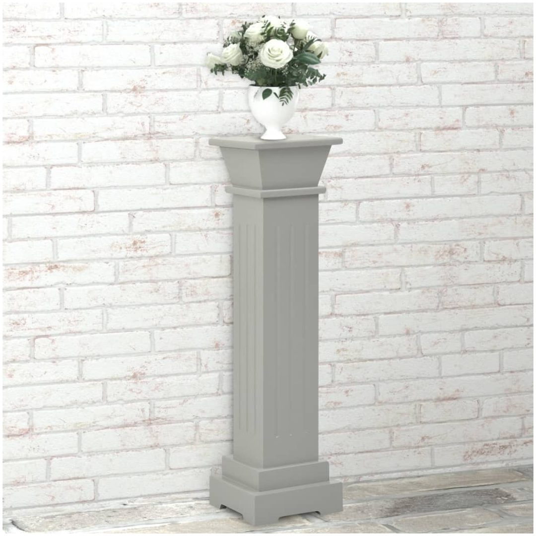 Klassisk blompelare grå 17x17x66 cm MDF vidaXL – bild 4