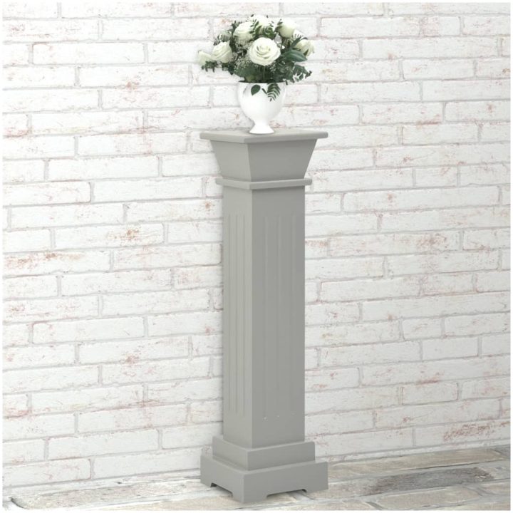 Klassisk blompelare grå 17x17x66 cm MDF vidaXL – bild 4