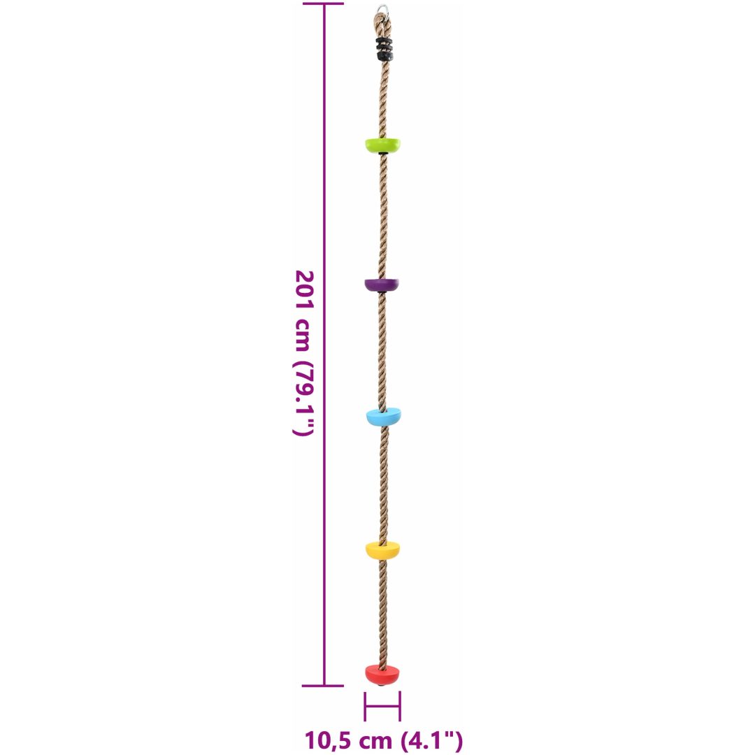 Klätterrep för barn med plattformar 200 cm vidaXL 10,5 x 10,5 x 201 cm – bild 7