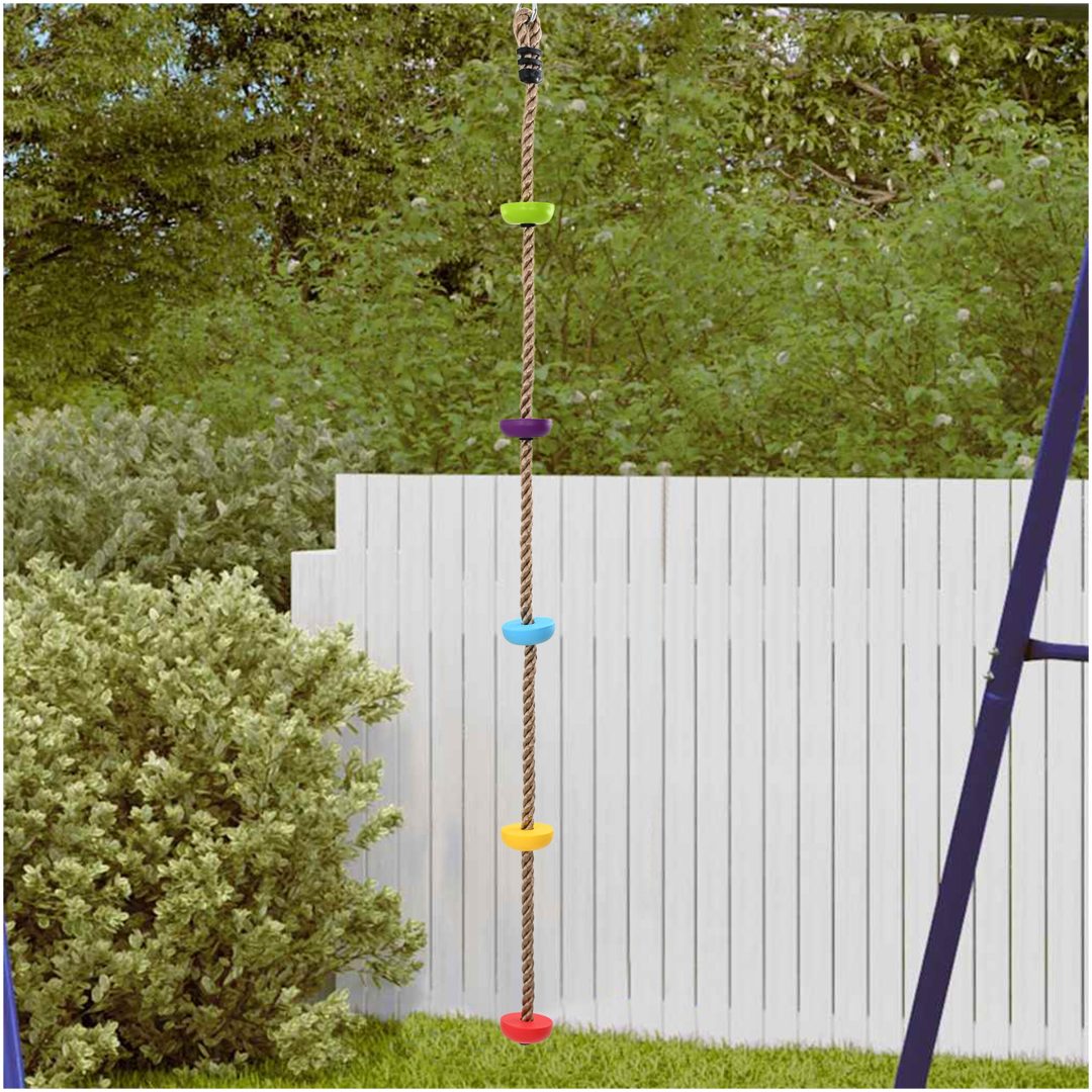 Klätterrep för barn med plattformar 200 cm vidaXL 10,5 x 10,5 x 201 cm